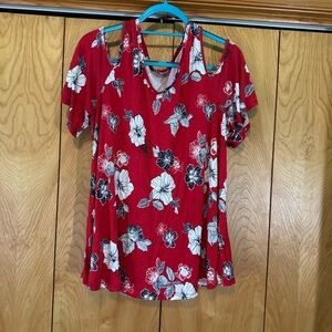 Floral Red Women's Top
